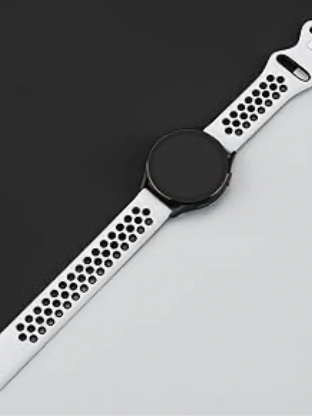 White and Black Sport Watch Band